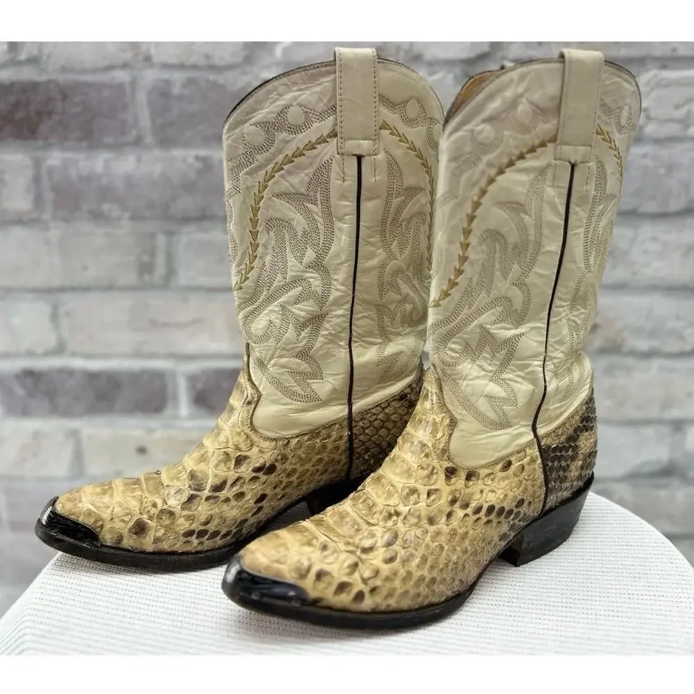 Vintage Afrikan Exotic Snakeskin Cowboy Boots Western Men’s MX 27.5 US 9